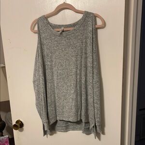 Gray Boxy Tank Top Relaxed Fit